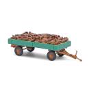 BUSCH 59976 - Gummianhänger m.Holzscheite H0